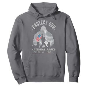 Funny Protect Our National Parks Bigfoot Hoodie Parks Not Profit American Flag TS11 Charcoal Print Your Wear