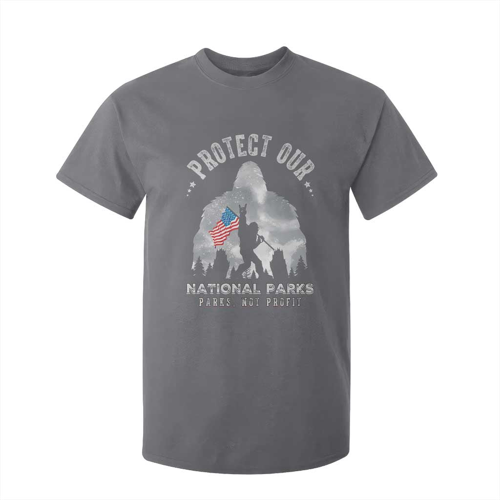 Funny Protect Our National Parks Bigfoot T Shirt For Kid Parks Not Profit American Flag TS11 Charcoal Print Your Wear