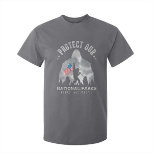 Funny Protect Our National Parks Bigfoot T Shirt For Kid Parks Not Profit American Flag TS11 Charcoal Print Your Wear