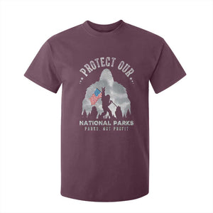 Funny Protect Our National Parks Bigfoot T Shirt For Kid Parks Not Profit American Flag TS11 Maroon Print Your Wear