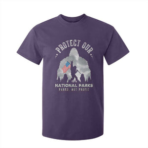 Funny Protect Our National Parks Bigfoot T Shirt For Kid Parks Not Profit American Flag TS11 Purple Print Your Wear