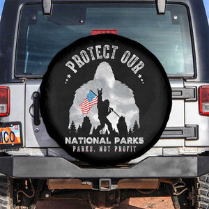 Funny Protect Our National Parks Bigfoot Spare Tire Cover Parks Not Profit American Flag TS11 No hole Black Print Your Wear