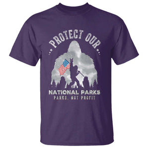 Funny Protect Our National Parks Bigfoot T Shirt Parks Not Profit American Flag TS11 Purple Print Your Wear