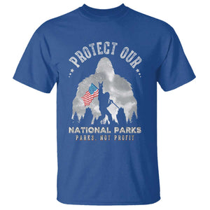 Funny Protect Our National Parks Bigfoot T Shirt Parks Not Profit American Flag TS11 Royal Blue Print Your Wear