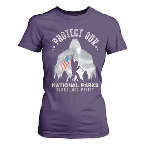 Funny Protect Our National Parks Bigfoot T Shirt For Women Parks Not Profit American Flag TS11 Purple Print Your Wear