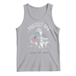Funny Protect Our National Parks Bigfoot Tank Top Parks Not Profit American Flag TS11 Athletic Heather Print Your Wear