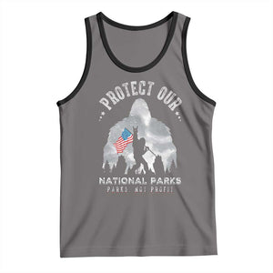 Funny Protect Our National Parks Bigfoot Tank Top Parks Not Profit American Flag TS11 Deep Heather Black Print Your Wear