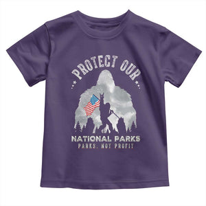 Funny Protect Our National Parks Bigfoot Toddler T Shirt Parks Not Profit American Flag TS11 Purple Print Your Wear