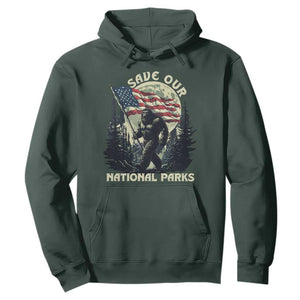 Save Our National Parks Bigfoot Hoodie Vintage American Flag TS11 Dark Forest Green Print Your Wear