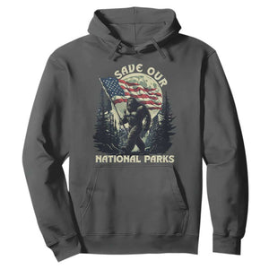 Save Our National Parks Bigfoot Hoodie Vintage American Flag TS11 Dark Heather Print Your Wear