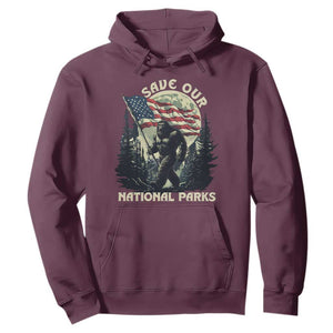Save Our National Parks Bigfoot Hoodie Vintage American Flag TS11 Maroon Print Your Wear