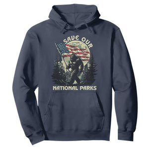 Save Our National Parks Bigfoot Hoodie Vintage American Flag TS11 Navy Print Your Wear