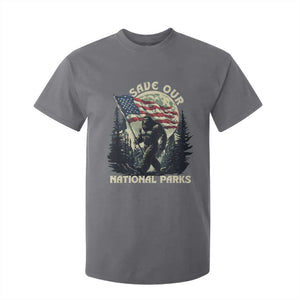 Save Our National Parks Bigfoot T Shirt For Kid Vintage American Flag TS11 Charcoal Print Your Wear