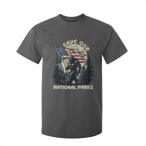 Save Our National Parks Bigfoot T Shirt For Kid Vintage American Flag TS11 Dark Heather Print Your Wear