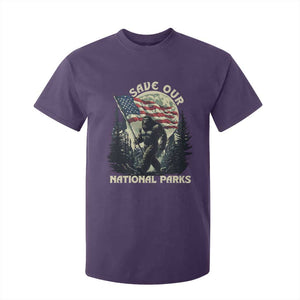 Save Our National Parks Bigfoot T Shirt For Kid Vintage American Flag TS11 Purple Print Your Wear