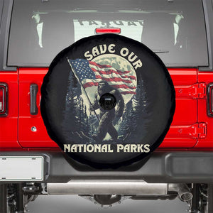 Save Our National Parks Bigfoot Spare Tire Cover Vintage American Flag TS11 Black Print Your Wear