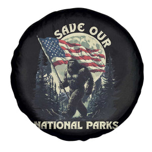 Save Our National Parks Bigfoot Spare Tire Cover Vintage American Flag TS11 Print Your Wear