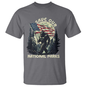 Save Our National Parks Bigfoot T Shirt Vintage American Flag TS11 Charcoal Print Your Wear