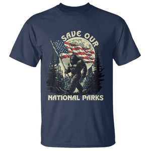 Save Our National Parks Bigfoot T Shirt Vintage American Flag TS11 Navy Print Your Wear