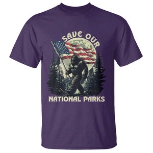 Save Our National Parks Bigfoot T Shirt Vintage American Flag TS11 Purple Print Your Wear