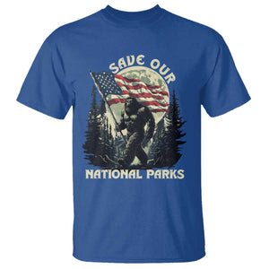 Save Our National Parks Bigfoot T Shirt Vintage American Flag TS11 Royal Blue Print Your Wear
