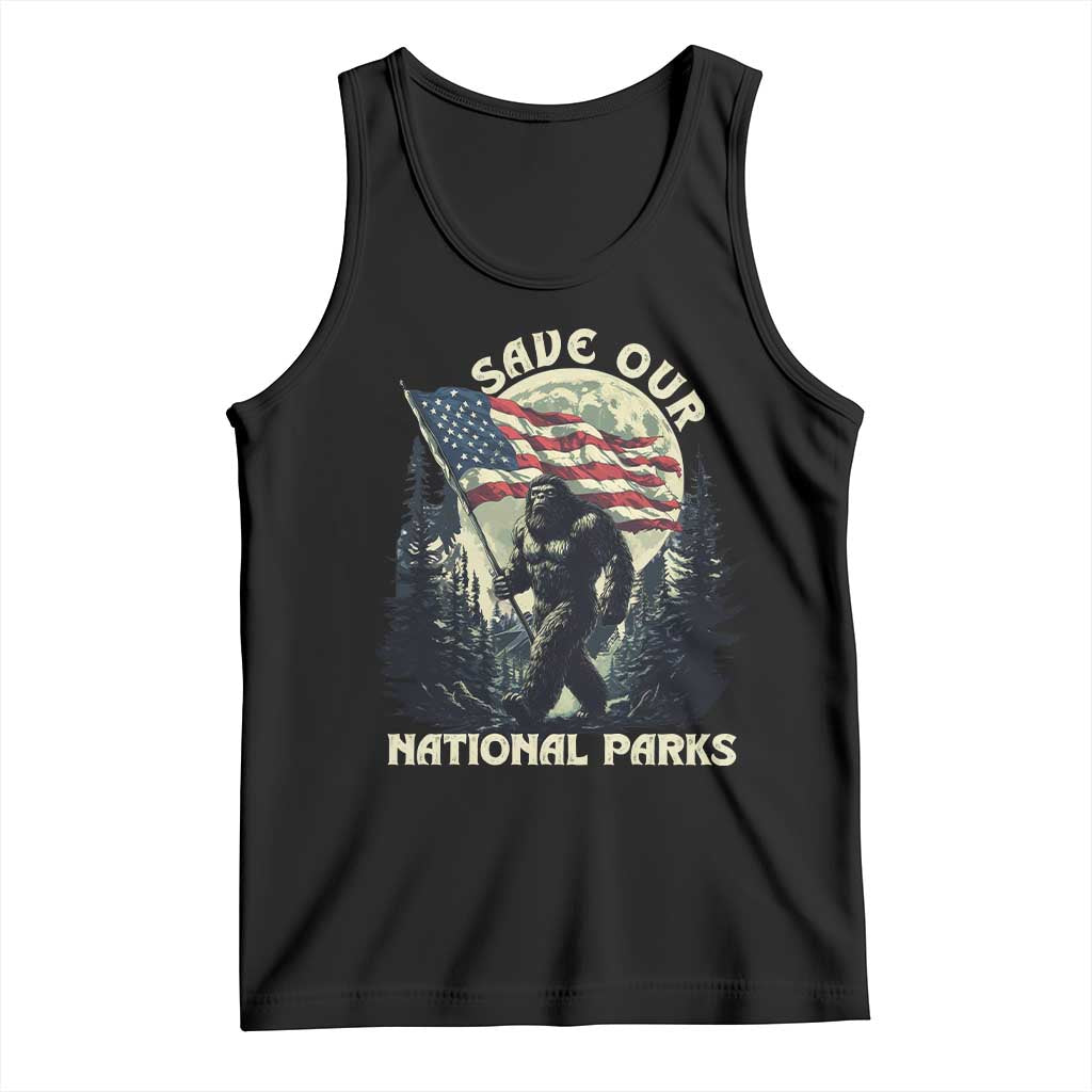 Save Our National Parks Bigfoot Tank Top Vintage American Flag TS11 Black Print Your Wear
