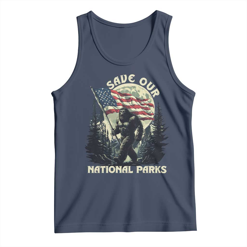 Save Our National Parks Bigfoot Tank Top Vintage American Flag TS11 Navy Print Your Wear