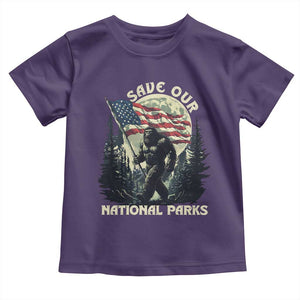 Save Our National Parks Bigfoot Toddler T Shirt Vintage American Flag TS11 Purple Print Your Wear