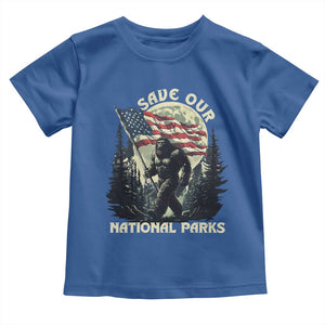 Save Our National Parks Bigfoot Toddler T Shirt Vintage American Flag TS11 Royal Blue Print Your Wear