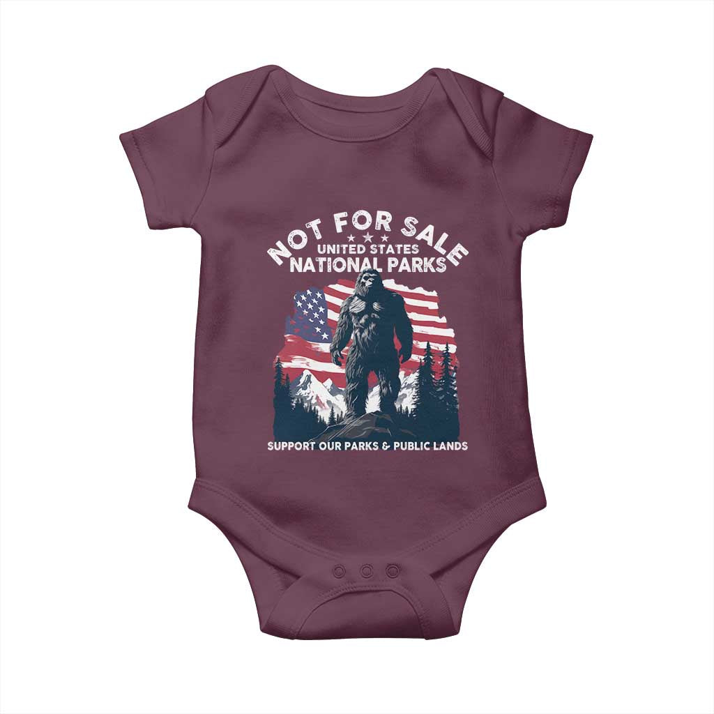 Not For Sale National Parks Bigfoot Baby Onesie Support Our Parks And Public Lands TS11 Maroon Print Your Wear