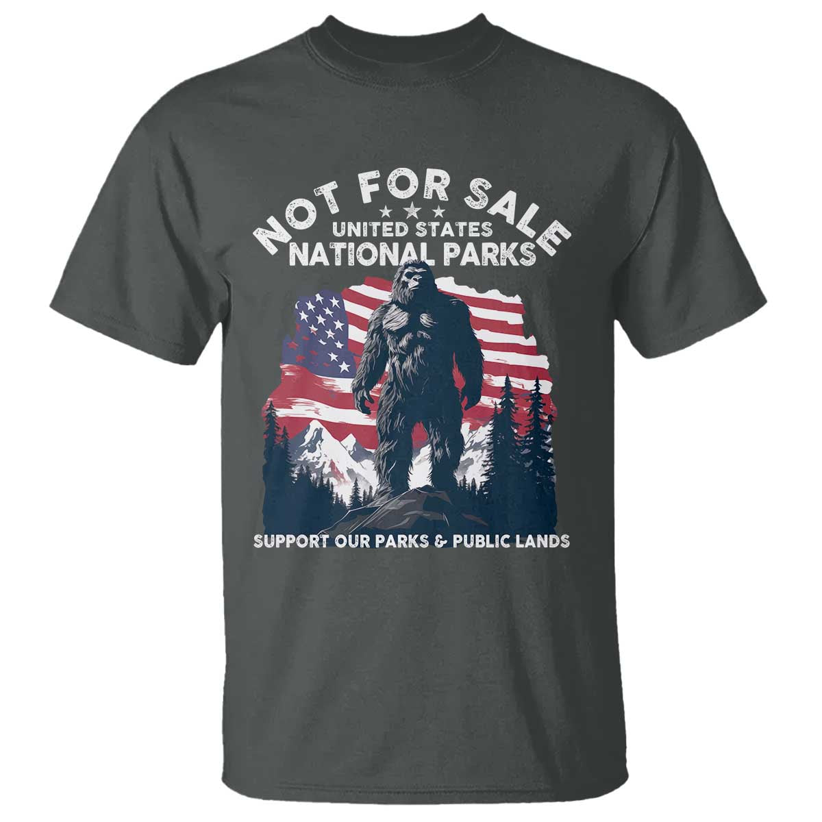 Not For Sale National Parks Bigfoot T Shirt Support Our Parks And Public Lands TS11 Dark Heather Print Your Wear