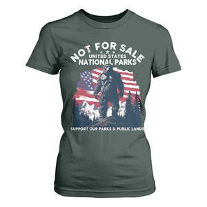 Not For Sale National Parks Bigfoot T Shirt For Women Support Our Parks And Public Lands TS11 Dark Forest Green Print Your Wear