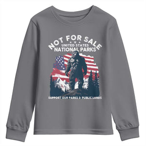 Not For Sale National Parks Bigfoot Youth Sweatshirt Support Our Parks And Public Lands TS11 Charcoal Print Your Wear