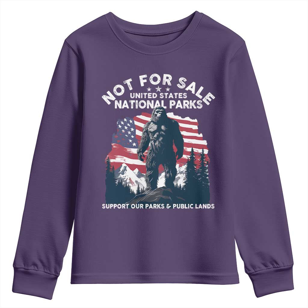 Not For Sale National Parks Bigfoot Youth Sweatshirt Support Our Parks And Public Lands TS11 Purple Print Your Wear
