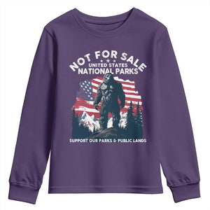 Not For Sale National Parks Bigfoot Youth Sweatshirt Support Our Parks And Public Lands TS11 Purple Print Your Wear