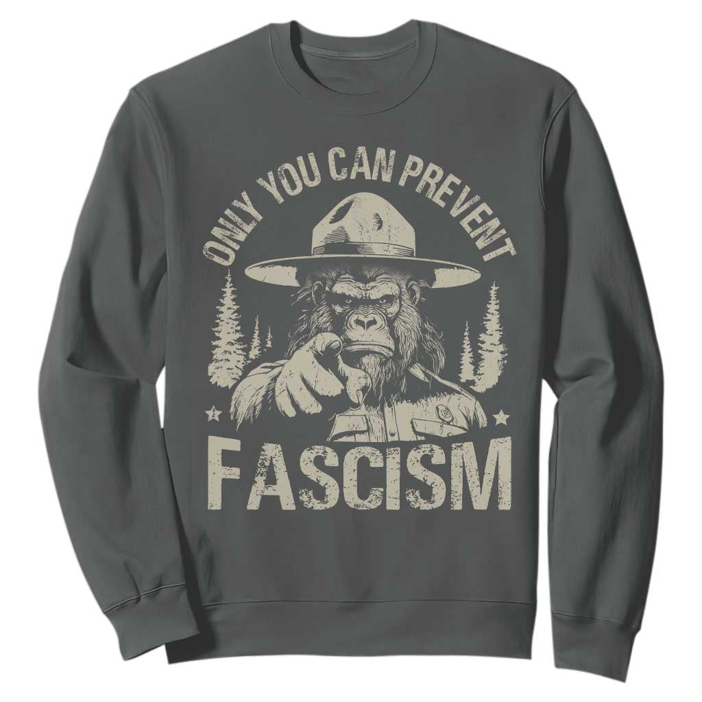 Save Our National Parks Bigfoot Sweatshirt Vintage Forest TS11 Dark Heather Print Your Wear