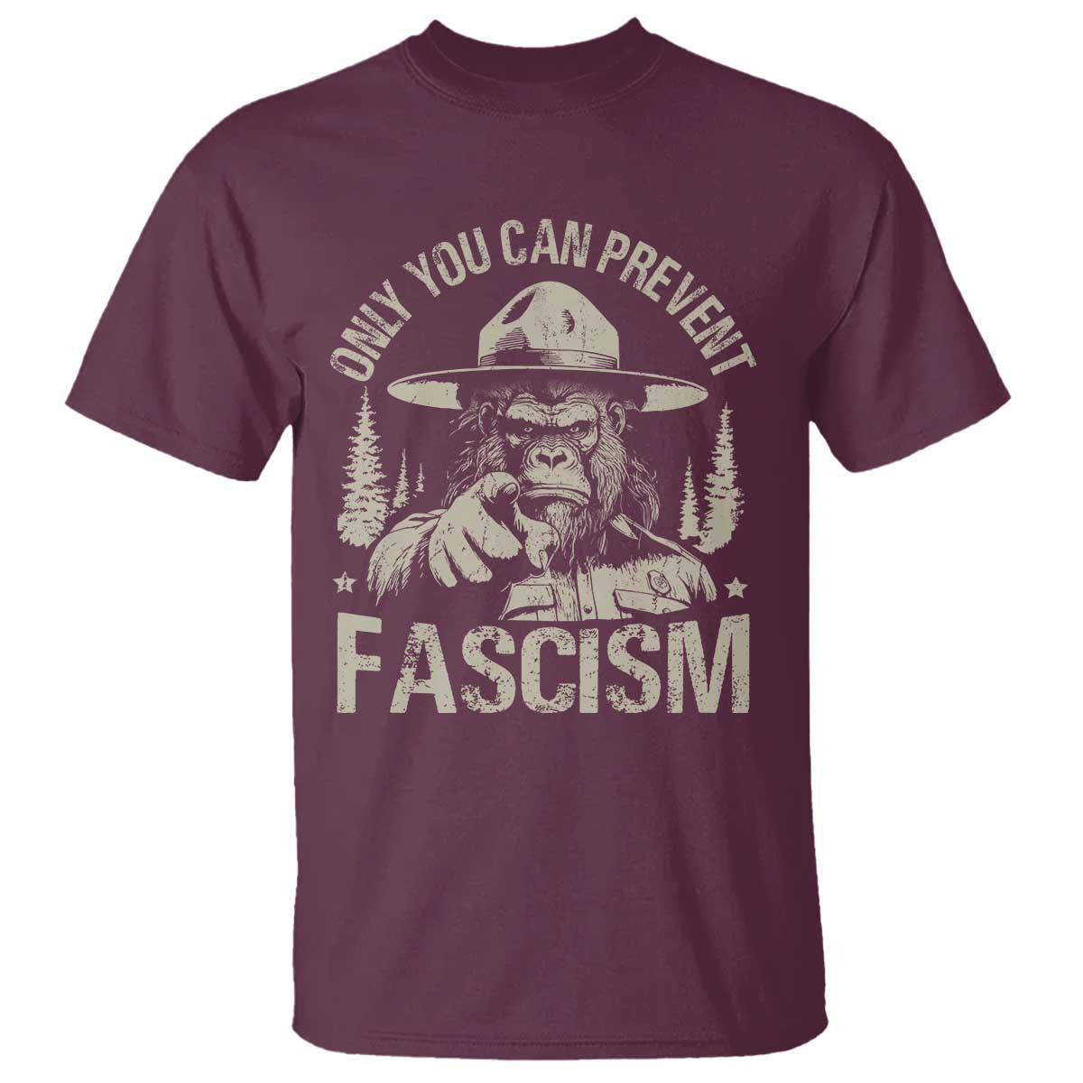 Save Our National Parks Bigfoot T Shirt Vintage Forest TS11 Maroon Print Your Wear