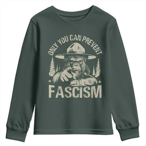 Save Our National Parks Bigfoot Youth Sweatshirt Vintage Forest TS11 Dark Forest Green Print Your Wear
