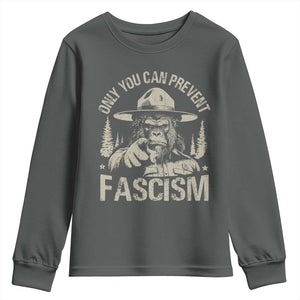 Save Our National Parks Bigfoot Youth Sweatshirt Vintage Forest TS11 Dark Heather Print Your Wear