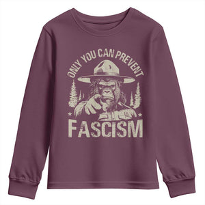 Save Our National Parks Bigfoot Youth Sweatshirt Vintage Forest TS11 Maroon Print Your Wear