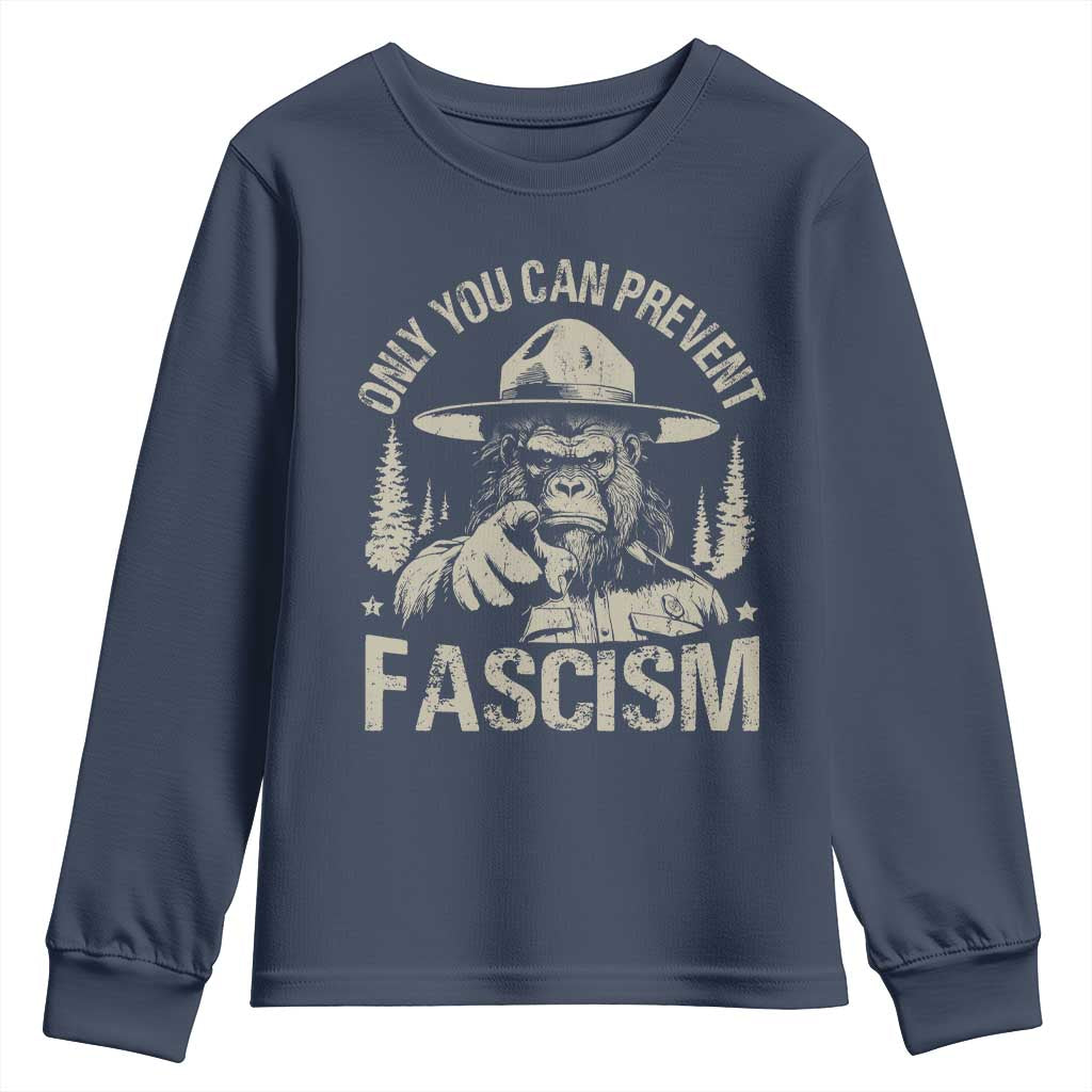 Save Our National Parks Bigfoot Youth Sweatshirt Vintage Forest TS11 Navy Print Your Wear