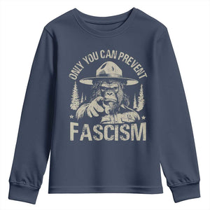 Save Our National Parks Bigfoot Youth Sweatshirt Vintage Forest TS11 Navy Print Your Wear