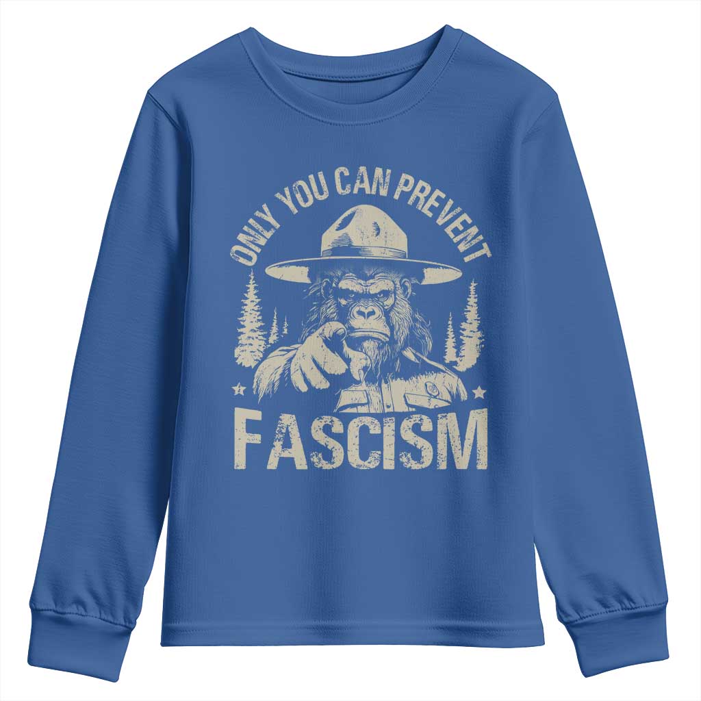 Save Our National Parks Bigfoot Youth Sweatshirt Vintage Forest TS11 Royal Blue Print Your Wear