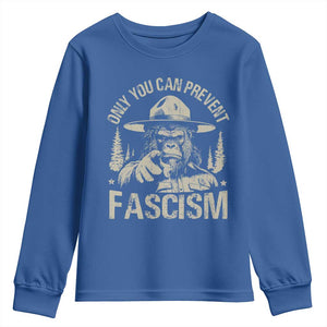 Save Our National Parks Bigfoot Youth Sweatshirt Vintage Forest TS11 Royal Blue Print Your Wear