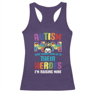 Autism Mom Some People Look Up Their Heroes I'm Raising Mine Racerback Tank Top Autism Awareness TS11 Purple Print Your Wear