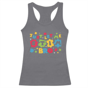 Funny Just Let Me Stim Bro Racerback Tank Top Autism Awareness Puzzle TS11 Charcoal Print Your Wear