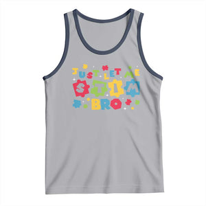 Funny Just Let Me Stim Bro Tank Top Autism Awareness Puzzle TS11 Athletic Heather Navy Print Your Wear