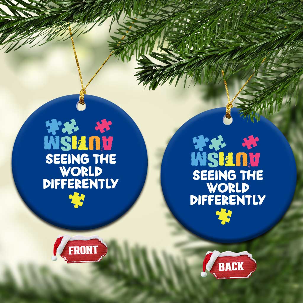 Autism Seeing The World Differently Ceramic Ornament Autistic Autism Awareness Puzzle TS11 1pc Blue Print Your Wear