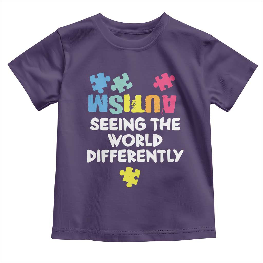 Autism Seeing The World Differently Toddler T Shirt Autistic Autism Awareness Puzzle TS11 Purple Print Your Wear