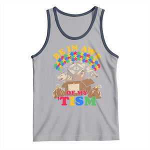Funny Autism Awareness Tank Top Be In Awe Of My 'Tism Autistic Raccoon Opossum Skunk TS11 Athletic Heather Navy Print Your Wear